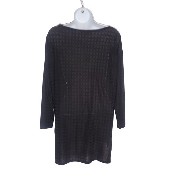 Zara W&B Women's‎ Black Textured Stretchy 3/4 Sleeve Top Shirt Tunic Size M - Picture 3 of 5